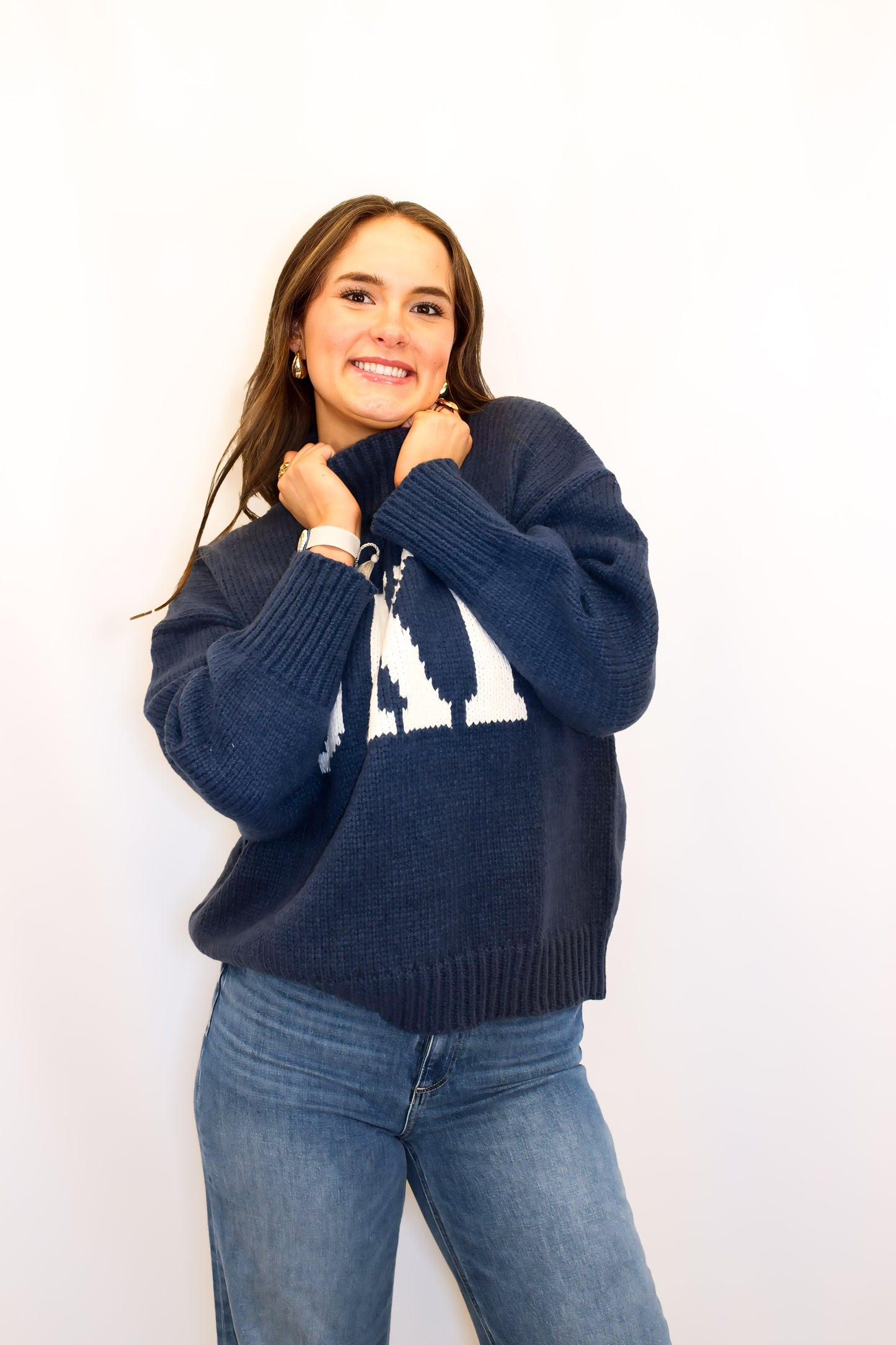 Claire Oversized "Ski" High Neck Sweater