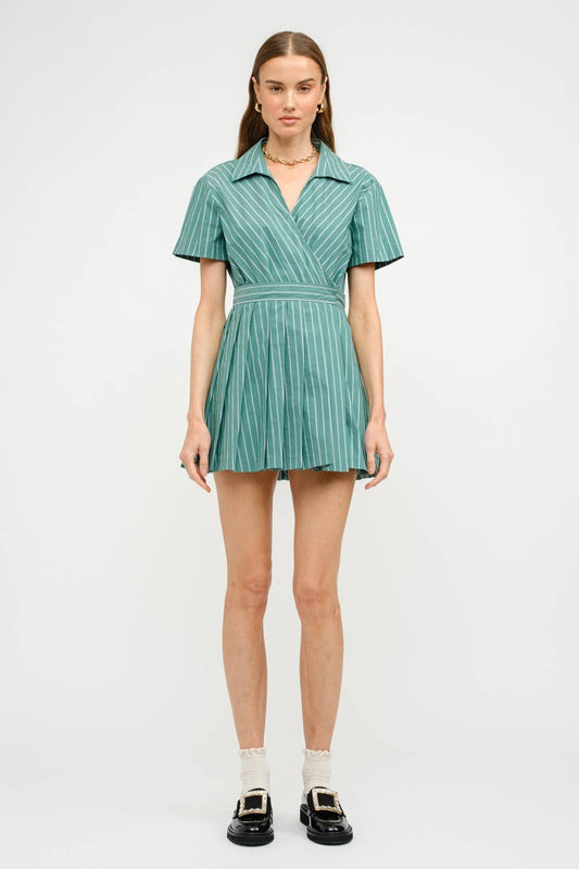 Lola Green Stripe Romper