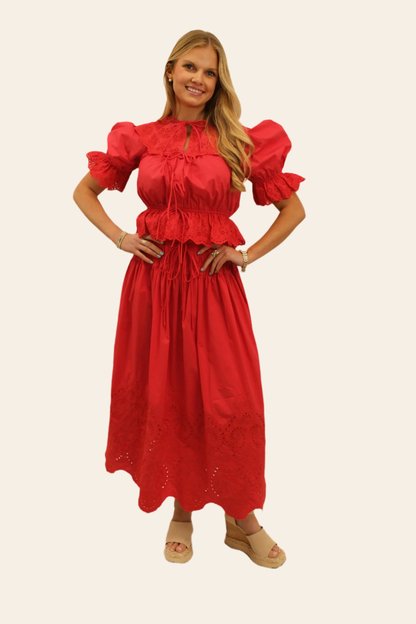 Lelia Embroidered Midi Skirt