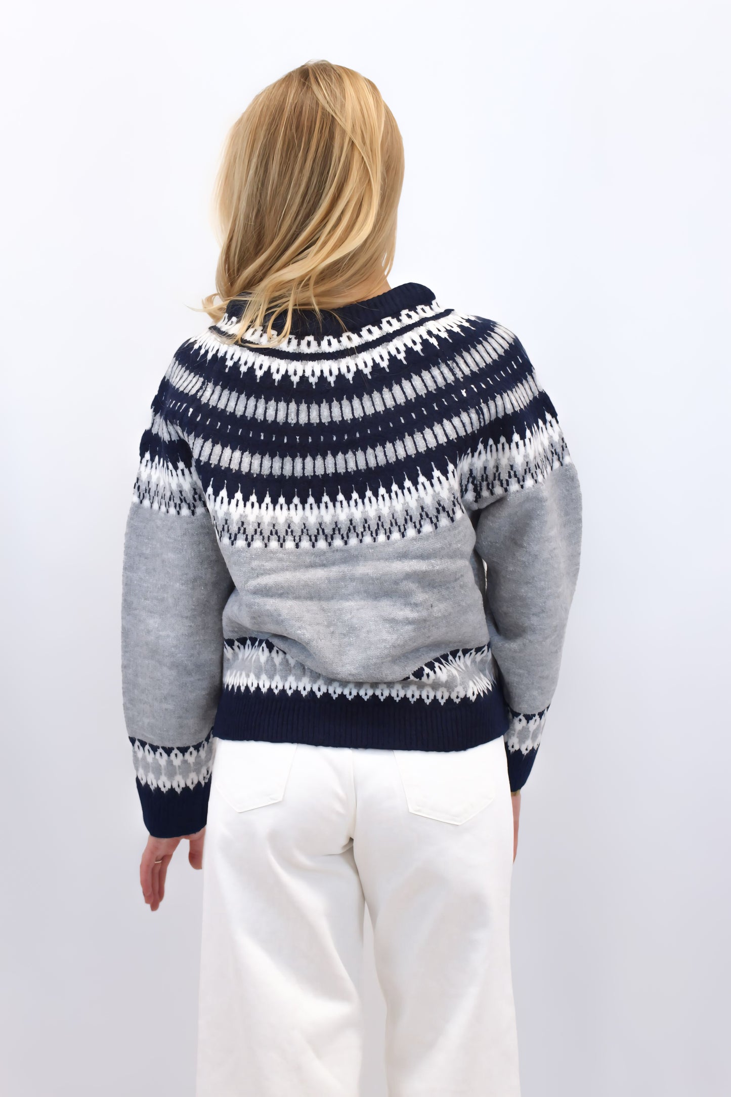Nancy Nordic Pattern Crew Neck Sweater