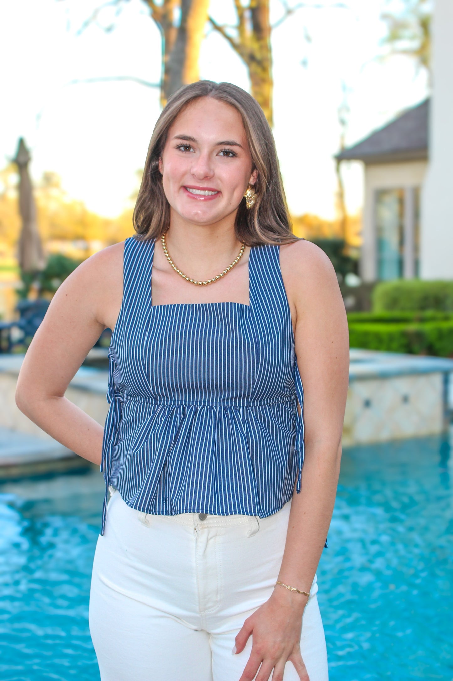 NATALIE NAUTICAL STRIPE TOP