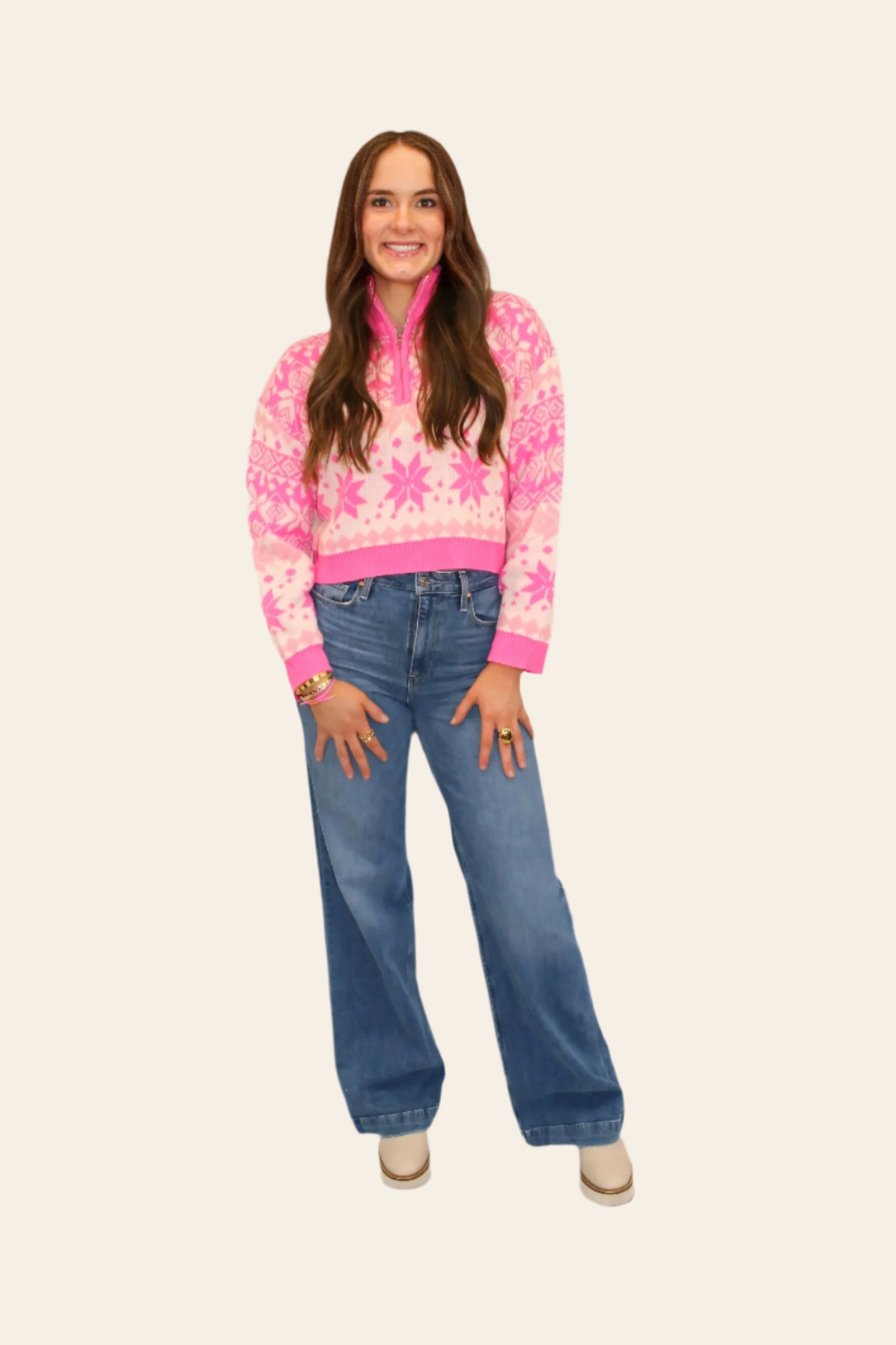 Harper Fairisle Half Zip Sweater