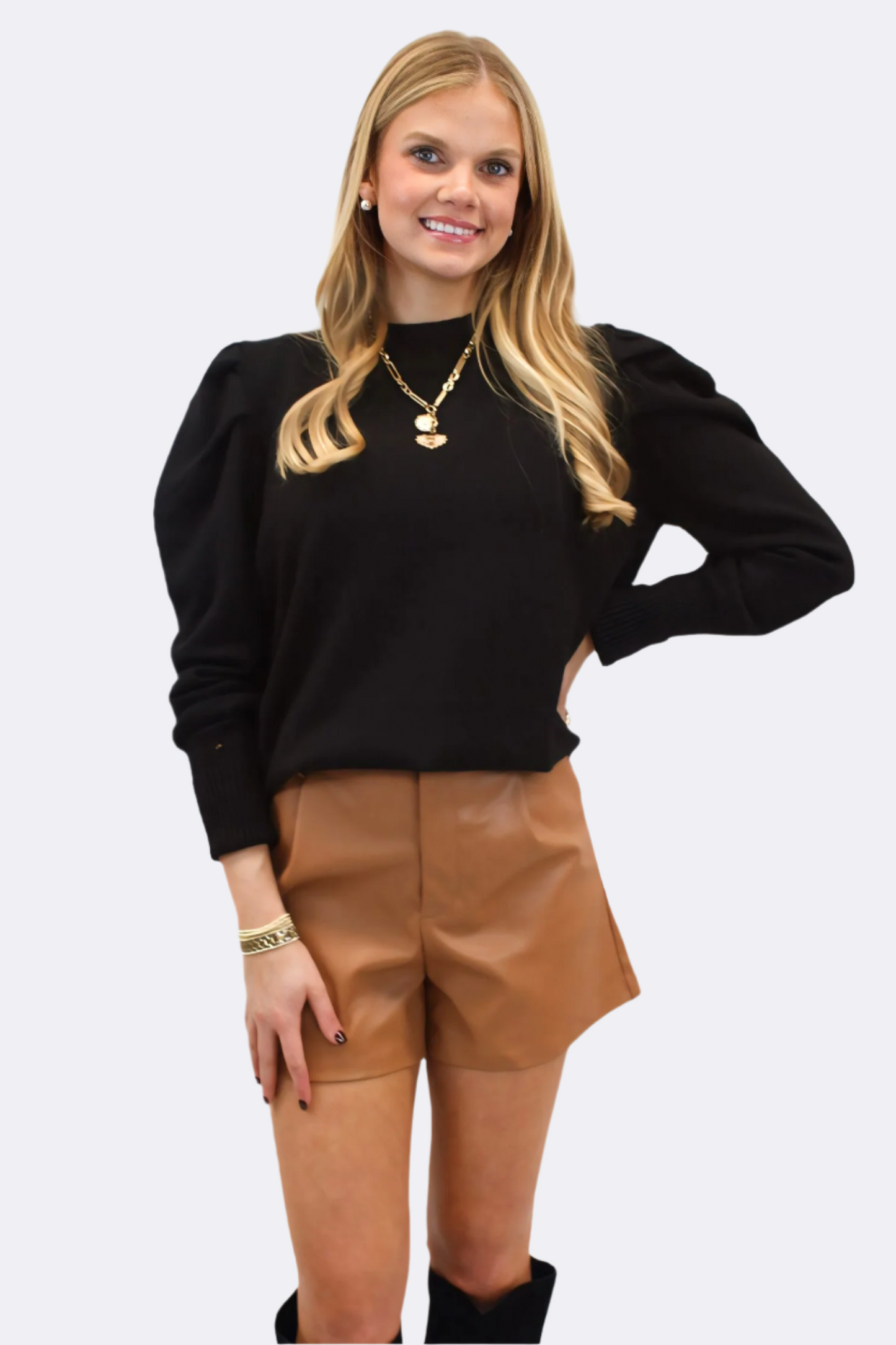 Clara High-Wasited Faux Leather Short