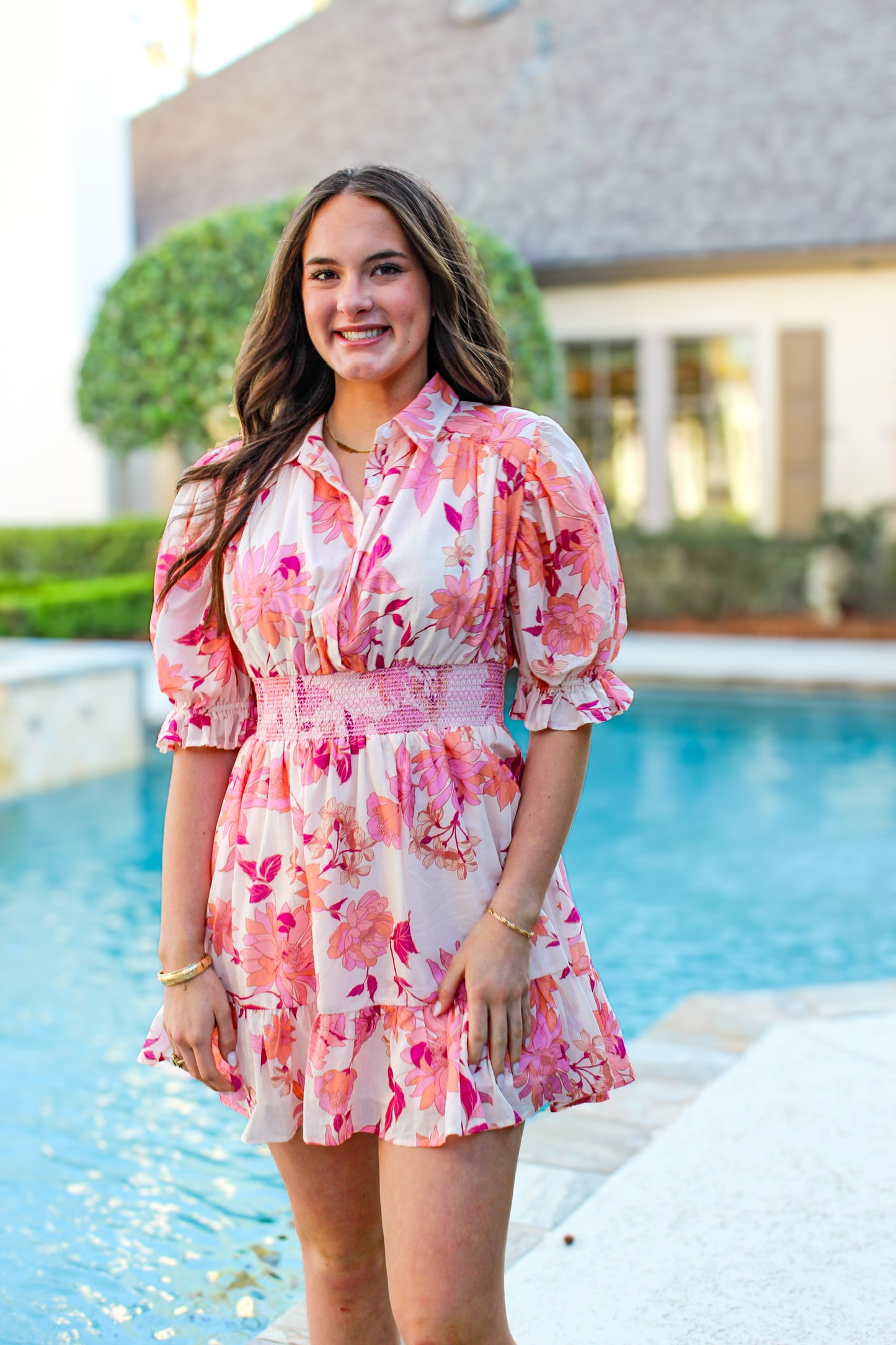 Mila Smocking Waist Mini Dress