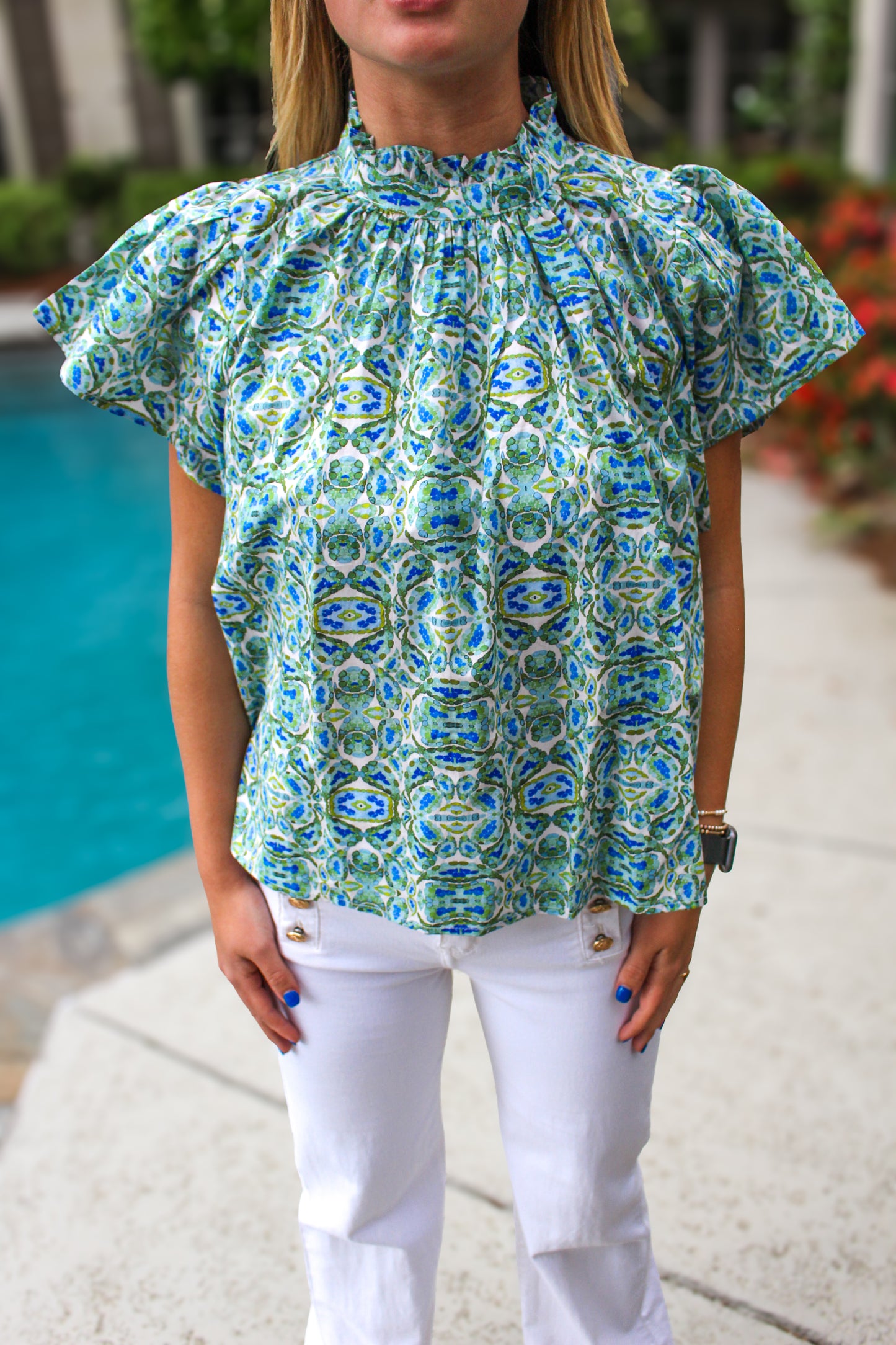 Adelene Flutter Sleeve Top