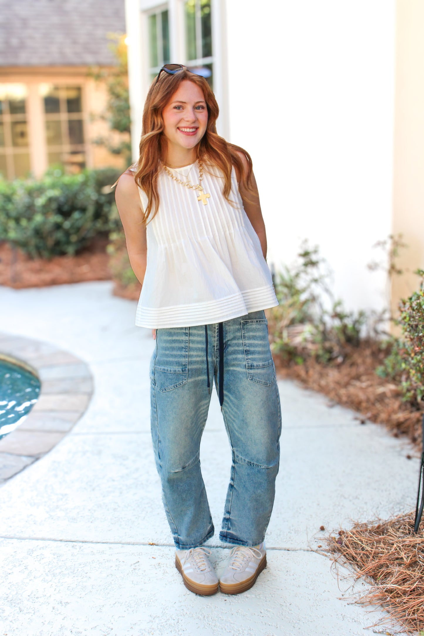 Georgia SLEEVELESS PLEATED TOP