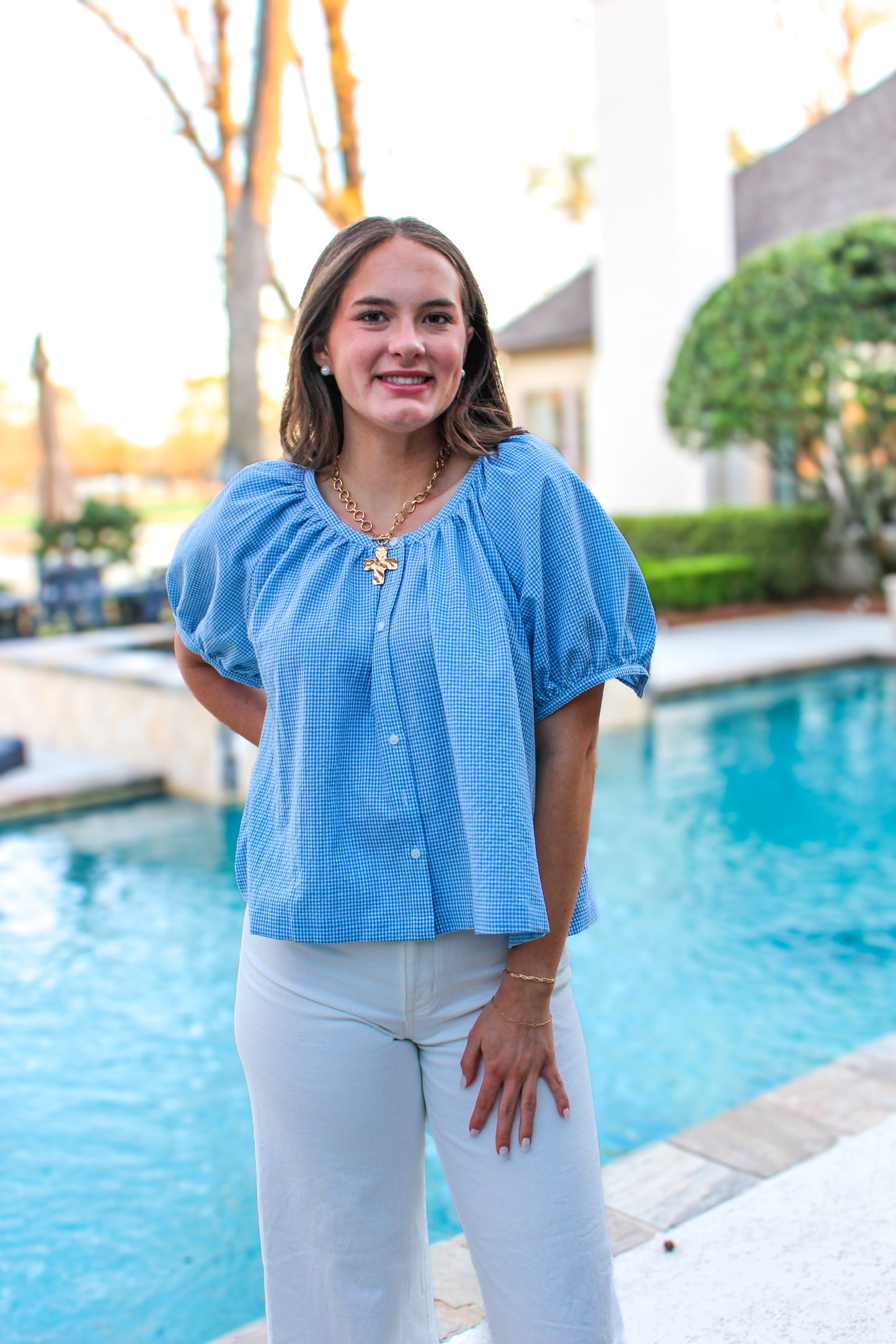 AMAYA CHECKERED BLOUSE