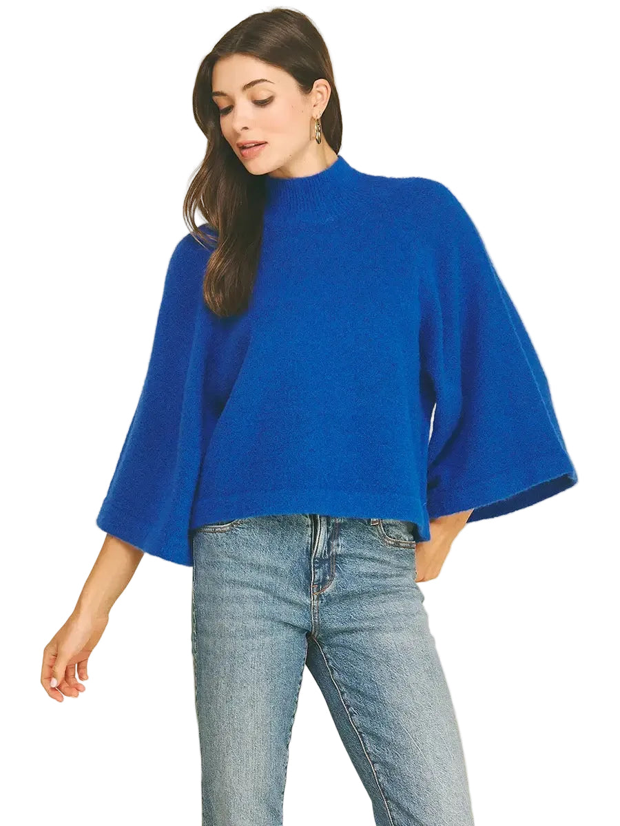 Lori Wide Sleeve Sweater - Blue