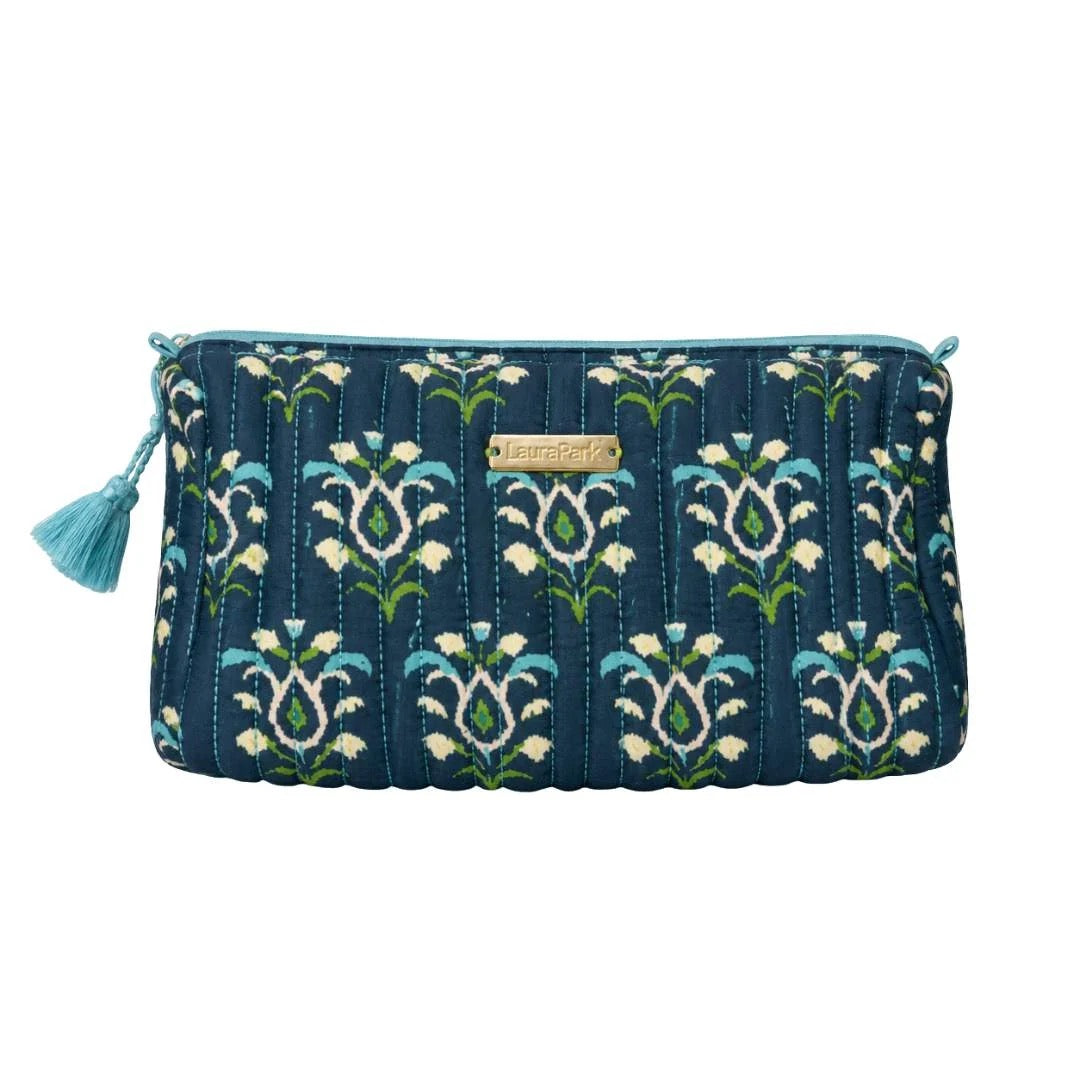 Rosemary Indigo Signature Large Cosmetic Bag