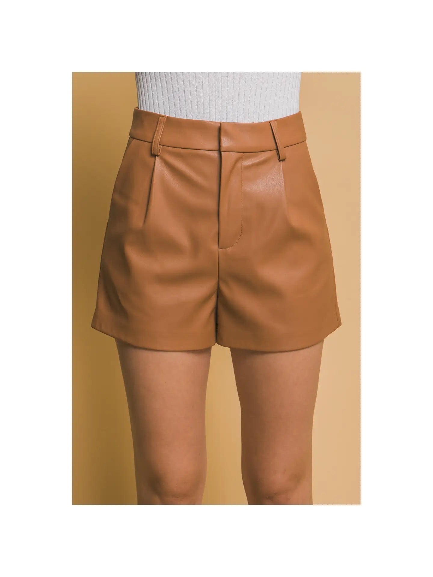 Clara High-Wasited Faux Leather Short