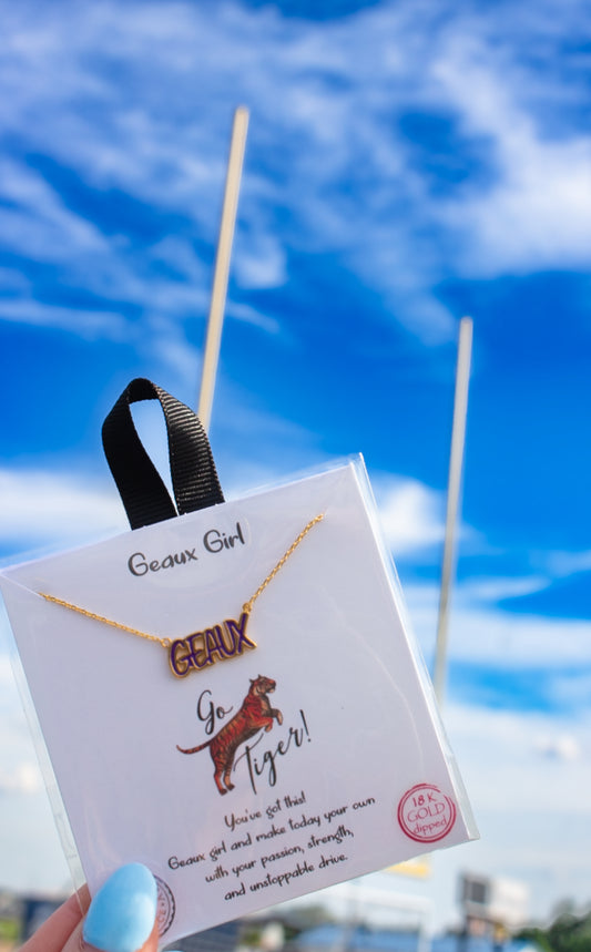 Geaux Necklace in purple