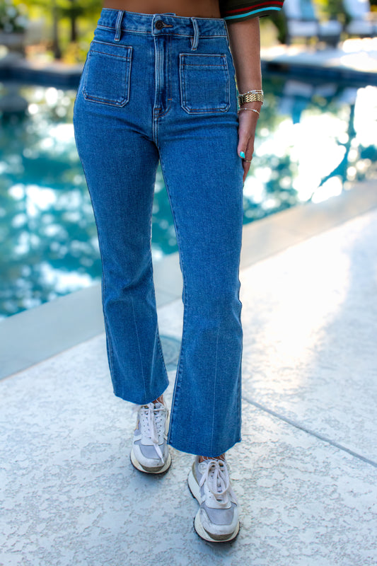Lena High-Rise Crop Flare Jeans