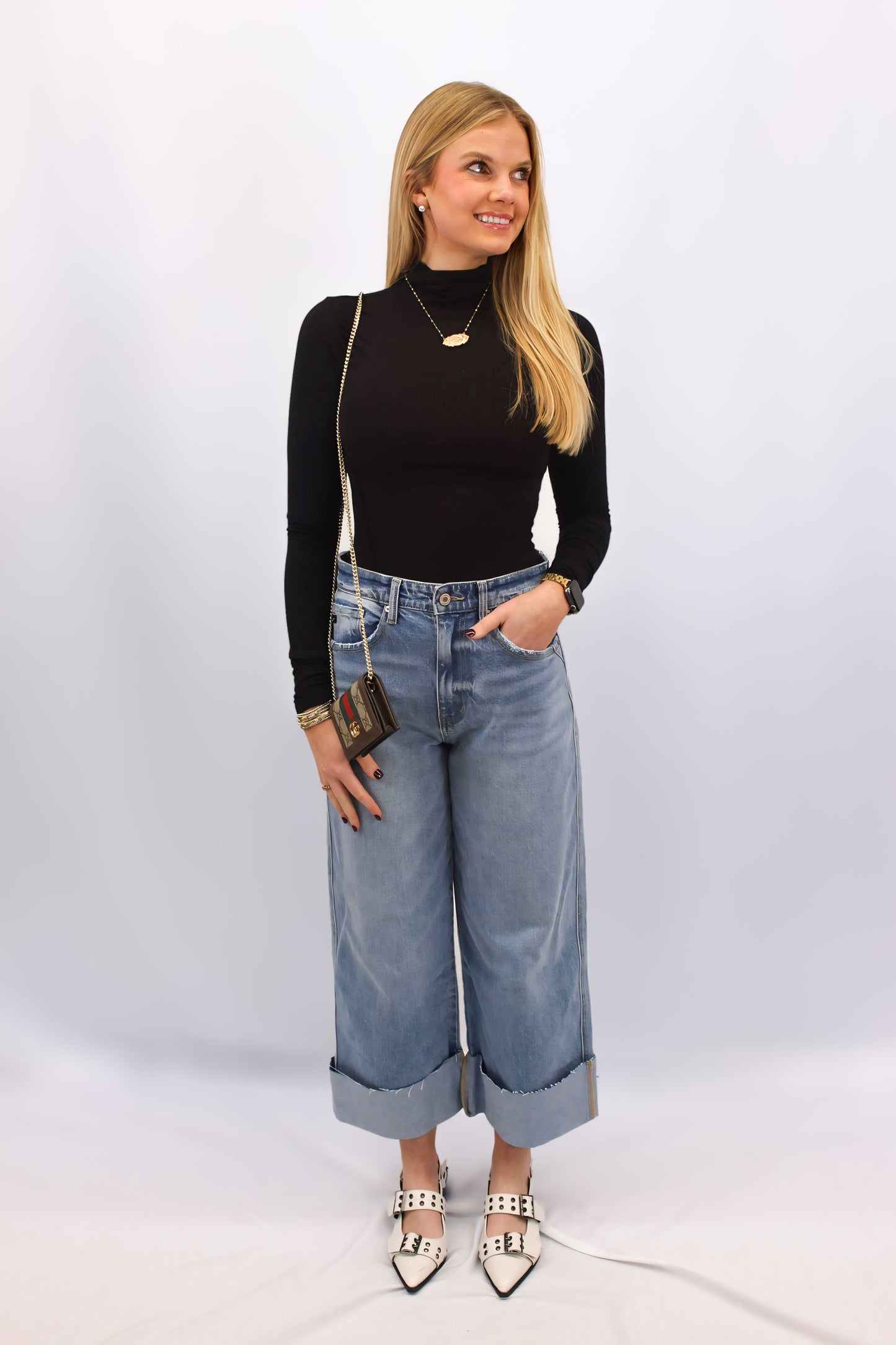 Evie 90's Cropped Wide Leg Jeans