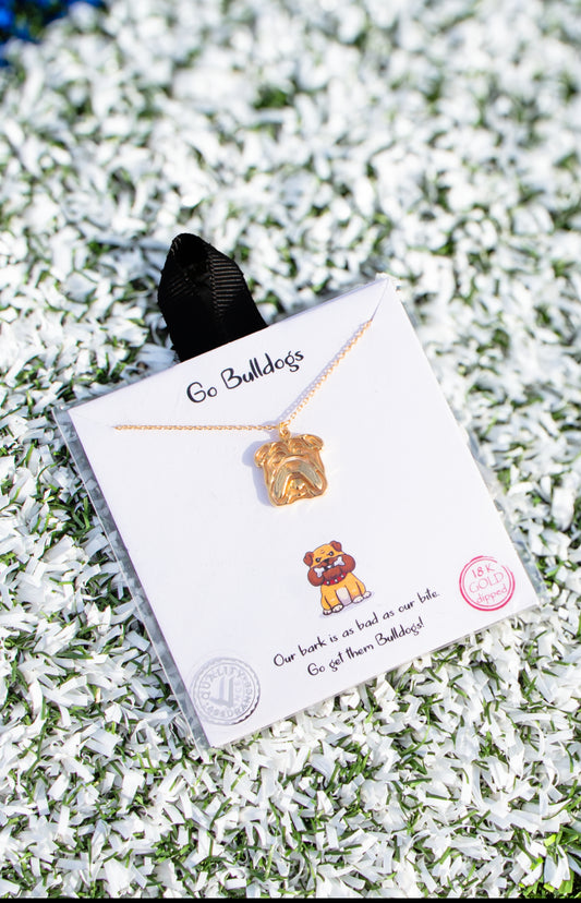 Bulldog Necklace in gold