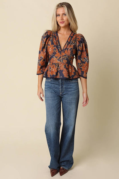 Eden Floral Peplum Blouse