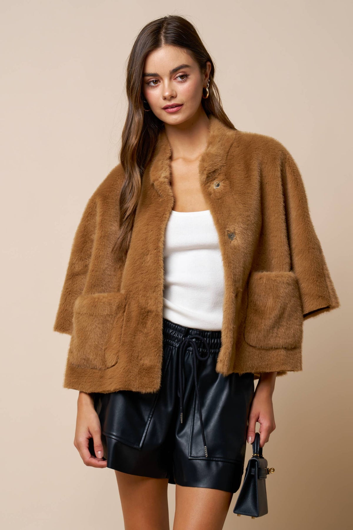 Sarita Cape Sleeve Jacket w/ Pockets