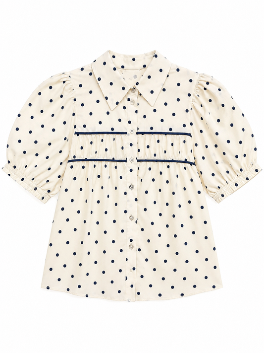 Ali Top navy polka dot