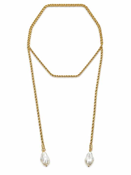 Elara Pearl Wrap Necklace
