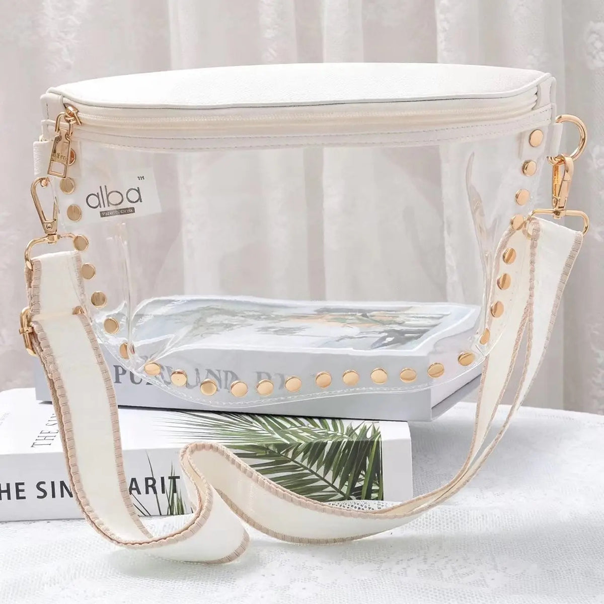 Gameday Studded Crossbody Bag - White