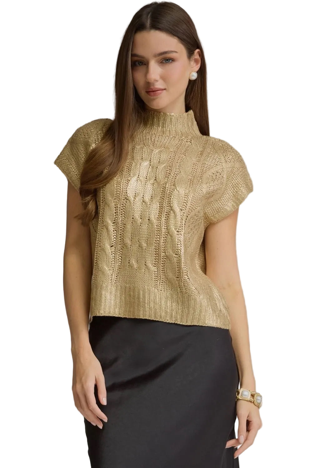 Hollie Sweater Top - Gold