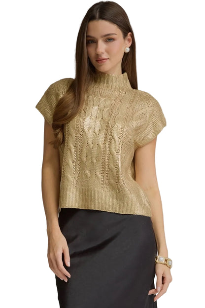 Hollie Sweater Top - Gold
