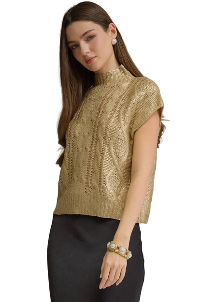 Hollie Sweater Top - Gold