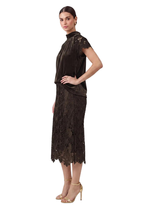 Lasara Lace Midi Skirt