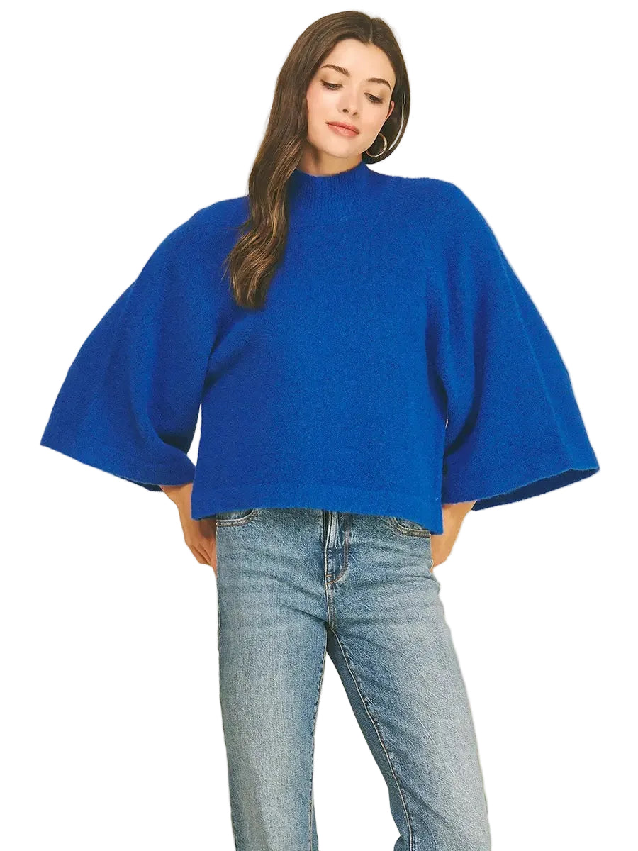 Lori Wide Sleeve Sweater - Blue