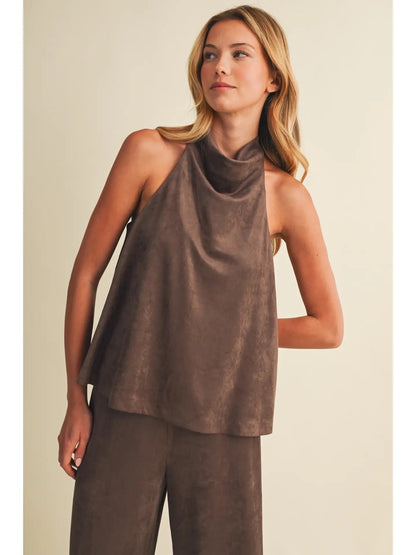 Sarah Suede Halter Top