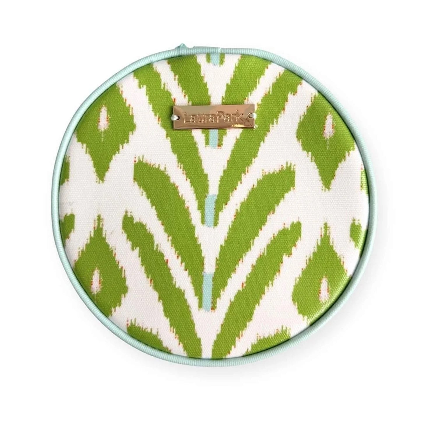 Petite Frond Green Round Jewelry Case