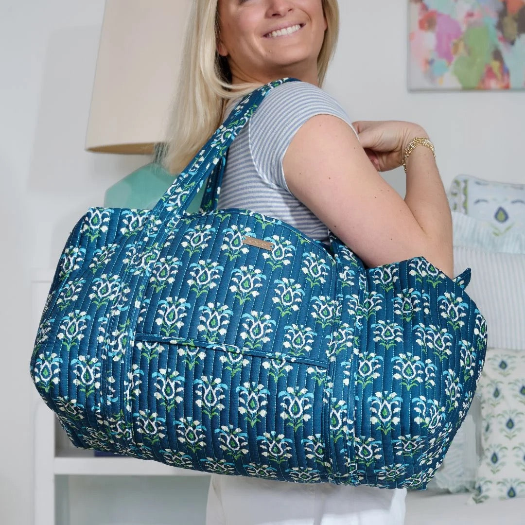 Rosemary Indigo Signature Quilted Duffle Bag