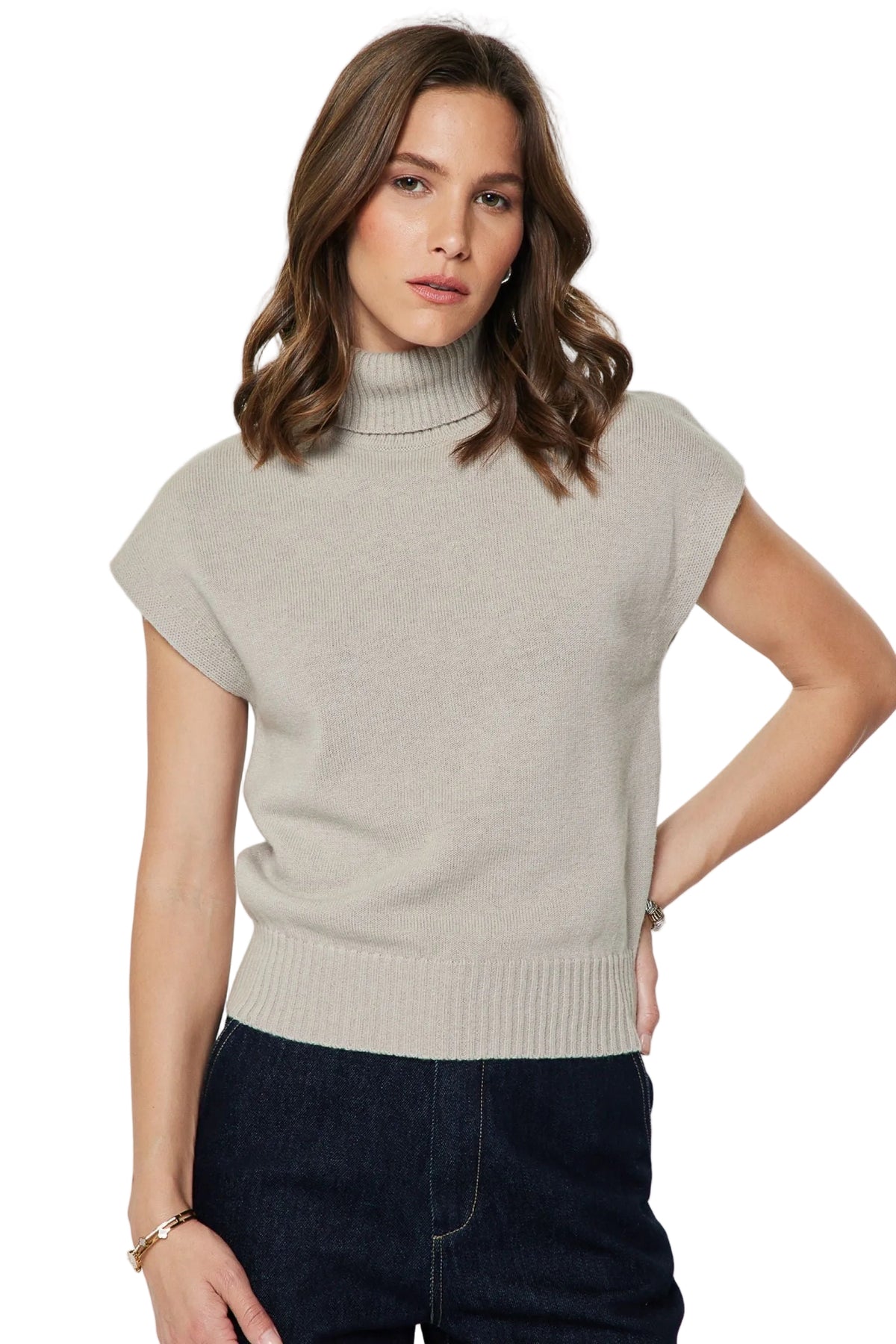 Michelle Sleeveless Turtleneck Top