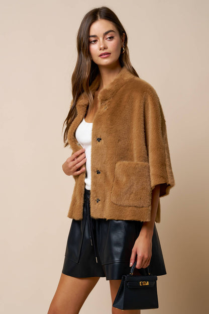 Sarita Cape Sleeve Jacket w/ Pockets