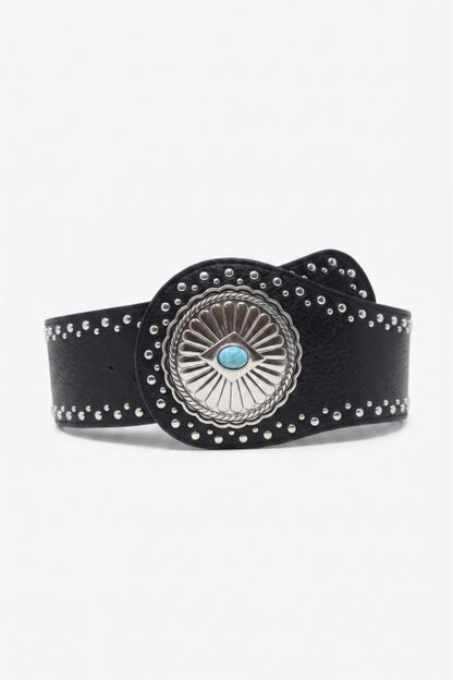 Patia Studded Turquoise Concho Wide Belt