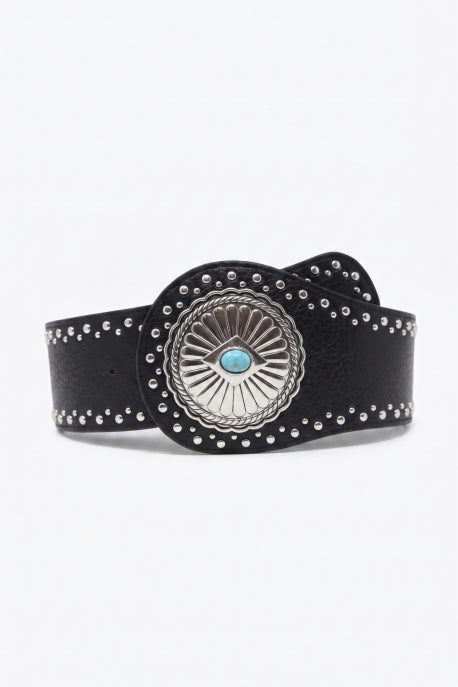 Patia Studded Turquoise Concho Wide Belt