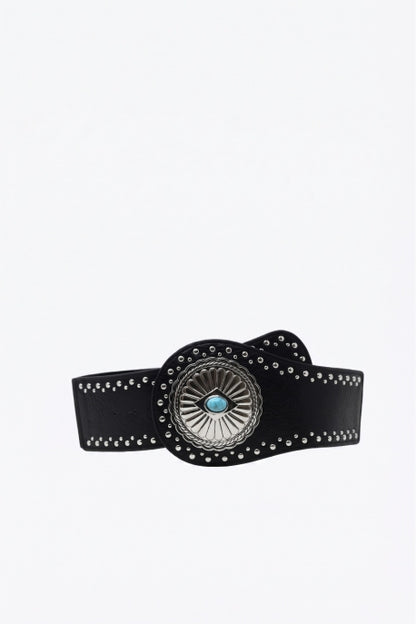 Patia Studded Turquoise Concho Wide Belt