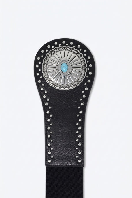 Patia Studded Turquoise Concho Wide Belt