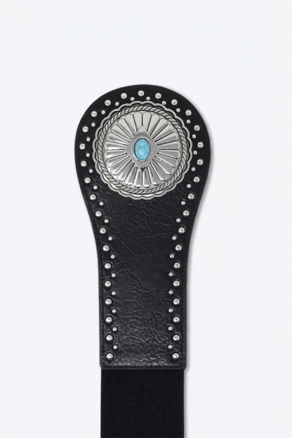 Patia Studded Turquoise Concho Wide Belt