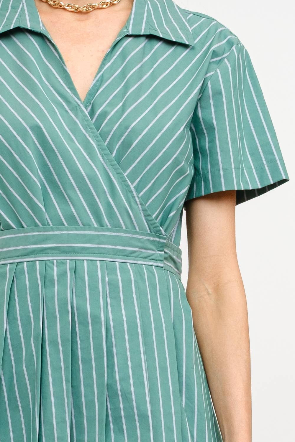 Lola Green Stripe Romper