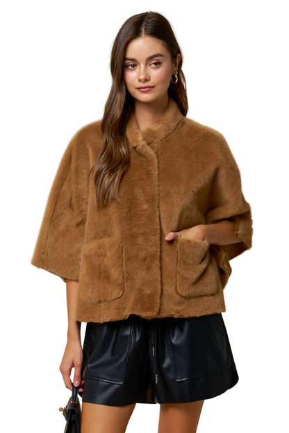 Sarita Cape Sleeve Jacket w/ Pockets