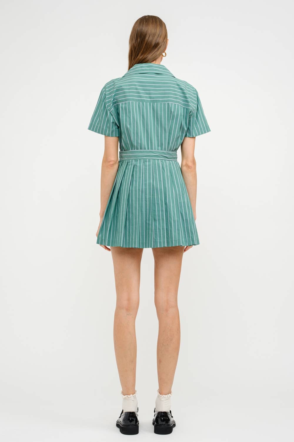 Lola Green Stripe Romper