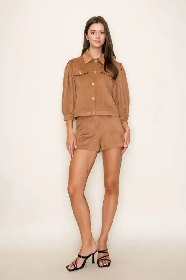 Suede Mini Shorts