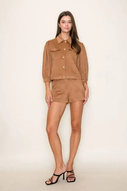 Suede Mini Shorts